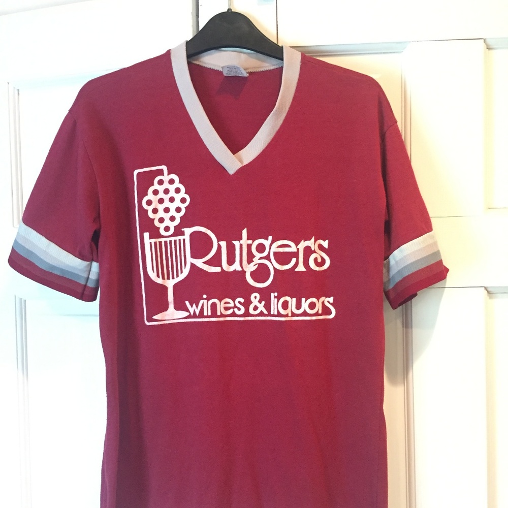 Vintage Ringer Tee -- Maroon/Grey -- Size L